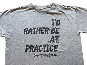 Vintage 90s Y2K USA Made Olympia Sports I'd Rather Be at Practice T Shirt S/M