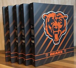 NFL CHICAGO BEARS School Office 1" 3-Ring Binders w/Pockets (lot of 5) NEW