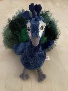 Aurora Flopsies Perry The Peacock Plush Stuffed Toy Soft Plush 10" - Picture 1 of 7
