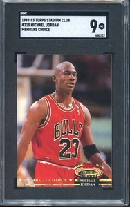 Michael Jordan 1992-93 Topps Stadium Club NBA #210 Member's Choice Chicago SGC 9 - Picture 1 of 2