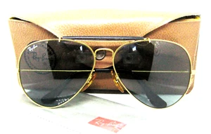 Ray-Ban USA Vintage B&L Aviator Chromax Frame Blue Changeable Lenses Sunglasses - Picture 1 of 19