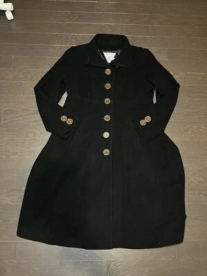 Gabardina de lana negra Marvin Richards, talla 16 Foto 1 de 4