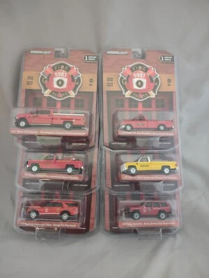 "Fire & Rescue" Series 1 Set of 6 Diecast 1:64 Scale Models - Greenlight   (C1) - Image 1 of 4
