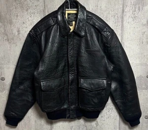 Masterpiece Avirex A-2 Military Flight Leather Jacket S Black Filling - Picture 1 of 10