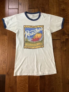 Vintage 70s Peaches Records & Tapes Adult Ringer T-Shirt  - Bild 1 von 7