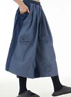 Blue Chambray Trousers Summer  Floaty  Loose Wide Leg Ladies Urban Street   12