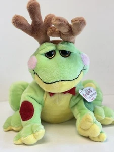 GANZ FRABBIT The Reindeer Plush Holiday Frog with Antlers 12” HX9052 - Picture 1 of 8