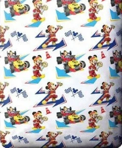 Disney Jr MICKEY MOUSE Roadsters Racing Twin Flat bed Sheet (Microfiber) NWOT - Picture 1 of 1