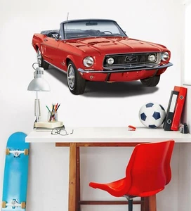 3D Red Car G150 Car Wallpaper Mural Poster Transport Wall Stickers Wendy - Picture 1 of 5