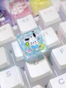 Cinnamoroll My Melody Pom Pom Purin Kuromi Keycaps Clear Light UV Bling Key cap - Picture 1 of 26