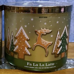 Bath & Body Works candela profumata bianca fienile FA LA LA LATTE 14,5 oz 3 stoppini nuova - Foto 1 di 3