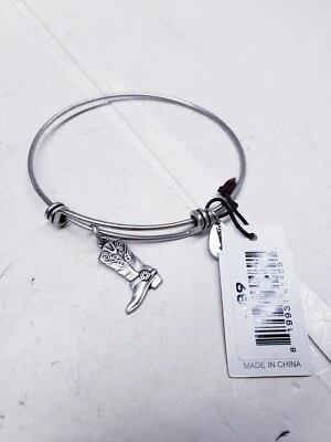 Pulsera BellaRyann Bota Vaquera Expandible Tono Plata Dije 7" a 9" X 20mm Foto 1 de 4