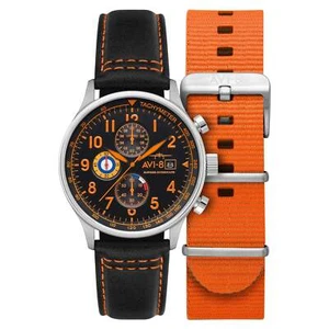 AVI-8 Hawker Hurricane Classic Chronograph Tiger Orange Men's Watch - Brand New - Picture 1 of 1