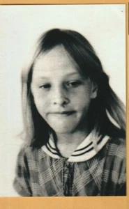 Gelatin Silver Photograph jpg Reprint Young Blonde Child Girl Smiling Awkwardly - Picture 1 of 2