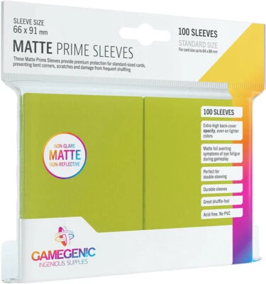 Gamegenic 100 Umschläge Deck Protector Matt Premium Hüllen 66x91 MM Lime 402511 - Bild 1 von 4