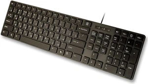 Teclado USB delgado letras rusas inglesas de escritorio impermeable oficina portátil con cable - Imagen 1 de 8