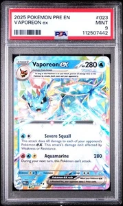 PSA 9 Vaporeon EX 023/131 SV Prismatic Evolutions Holo PSA9 - Picture 1 of 2
