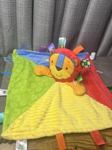 Taggies Lion Baby Lovey Security Blanket Tags Toy 14 Inch Textured Patch - Picture 1 of 8