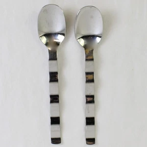 Menge 2 Retroneu Vintage Oval Suppenlöffel 18/8 Wildwasser Muster 7,5 Zoll - Bild 1 von 5