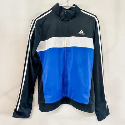 Chaqueta de Pista Adidas Niños XL 18/20 Cremallera Completa Azul y Negra Manga Larga Foto 1 de 4