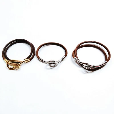 Pulseira Hermes SEM TARIFA 3 conjuntos couro marrom 3608860 - Imagem 1 de 4