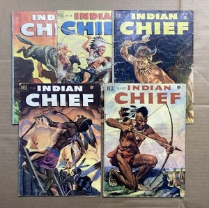 Capo indiano ~ Dell Comics #3, 4, 5, 6 e 7 ~ copertine dipinte ~ basso grado - Foto 1 di 22