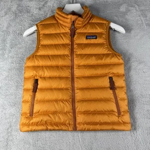 Patagonia Daunenweste Youth Small 7-8 orange Puffer Entendaunen isoliert Kinder Mantel - Bild 1 von 13