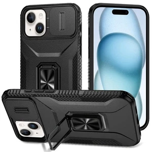 Funda para iPhone 15 Cobertura Completa Metal Soporte Lente Cubierta + 2 Vidrio Templado - Imagen 1 de 9