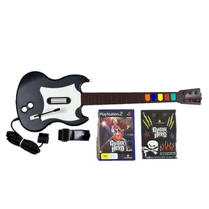 Guitar Hero PS2 Gibson SG Controller Game Stickers PlayStation 2 PAL Black White - Picture 1 of 17