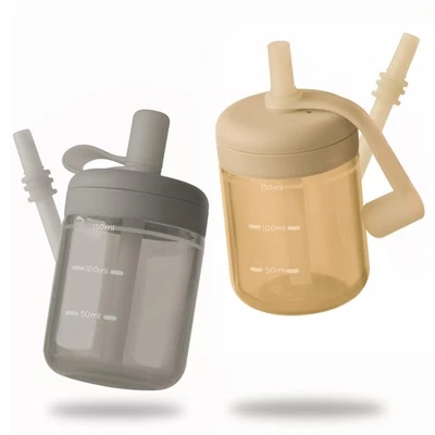 Taza de paja para bebé | Taza de entrenamiento de silicona para niños pequeños con tapa de pajita | BPA... Foto 1 de 4