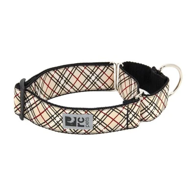 Large Tan Tartan 1.5 inch Wide Adjustable Dog Clip Collar RC Pets Durable - Image 1 of 4