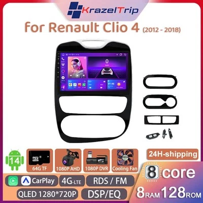 8 Core Car Radio for Renault Clio 4 2012 2013 2014 2015 2016 2017 2018 WIFI DSP - Image 1 of 4