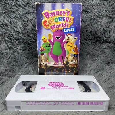 Barneys Colorful World Live VHS Tape 2004 Purple Dinosaur White Video Slipsleeve - Image 1 of 4