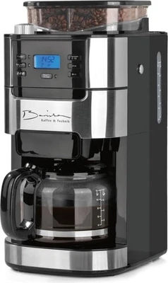 Barista Kaffeemaschine Mahlwerk 900W Edelstahl/Schwarz 12 Tassen Permanentfilter - Bild 1 von 4