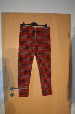 Enge hübsche strechige karierte Hose 40 von Zara rot - Bild 1 von 4