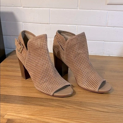 Sam Edelman Easton Tan Leather Suede Peep-Toe Ankle Booties Size 8 M - Image 1 of 4
