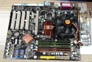MSI MS-7395  P35 Motherboard + 2gb DRR2 Ram (4x 512mb) + Intel Core 2 Quad CPU - Picture 1 of 2
