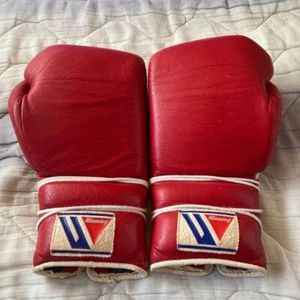 Winning Vintage Boxing Gloves 12oz Red Rare Lace-up type JAPAN - Picture 1 of 2