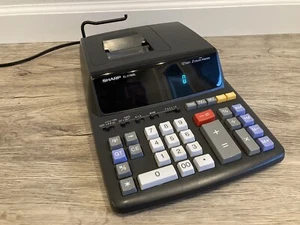 Impresora calculadora de escritorio Sharp EL-2196BL 12 dígitos, impresora de 2 colores (funciona) - Imagen 1 de 4