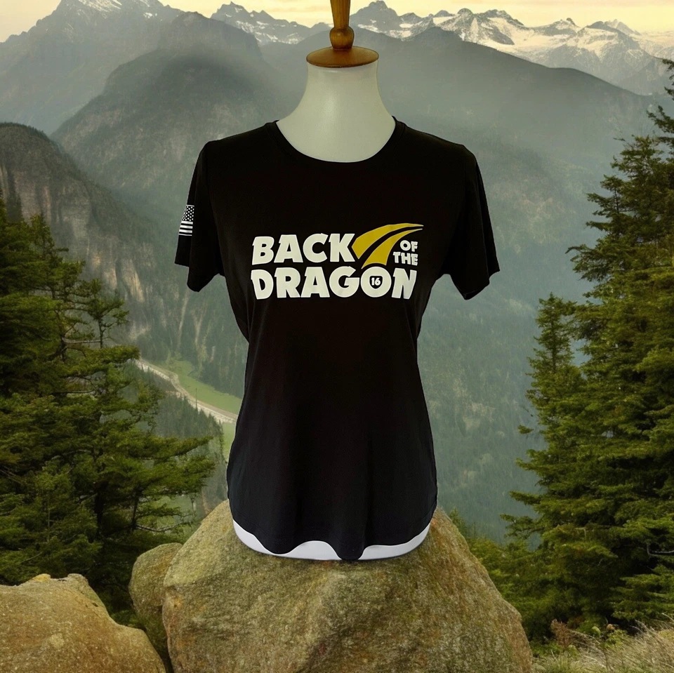 Camiseta Top Back of the Dragon Tazewell VA Motociclista Negra Para Mujer M Foto 1 de 4
