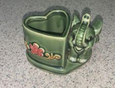 VINTAGE Ceramic Lucky Elephant small plant/trinket holder heart shaped