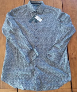 NWT Perry Ellis Dress Shirt Mens XLT Tall Dark Sapphire Long Sleeve Stretch - Picture 1 of 6