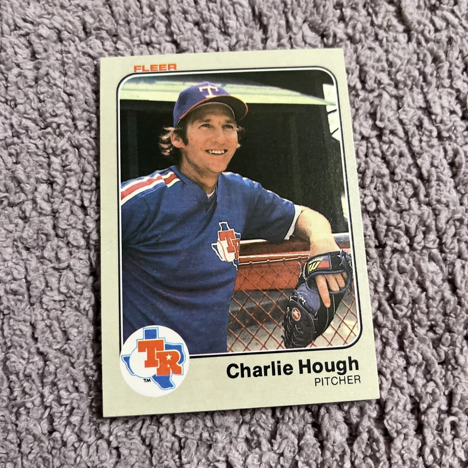 1983 Fleer Texas Rangers Baseball Card #570 Charlie Hough - Image 1 of 1