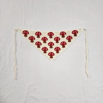 Triangle Scarf Bandana Crochet  Headband Or Sexy Top Knitted Handmade  Mushroom - Image 1 of 4