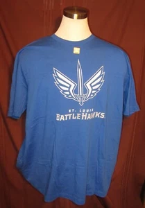 T-shirt uomo XFL Saint Louis Battle Hawks, cotone, blu, taglia 4XL, nuova - Foto 1 di 6