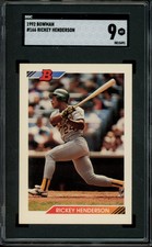 1992 Bowman - #166 Rickey Henderson SGC 9 MT