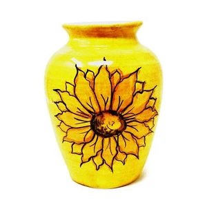 Large Flower Display Vase Sunflower Hand Painted Ceramic 28cm Home Table Décor - Picture 1 of 5