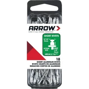 (6-25/pk)-Arrow 3/16"x 1/8" Aluminum Rivet metal, aluminum, fabrics etc. RSA3/16 - Picture 1 of 1