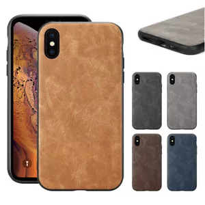 Für iPhone XR X Xs Max Hülle Leder ultradünne Stoßstange rutschfest kratzfest - Bild 1 von 5