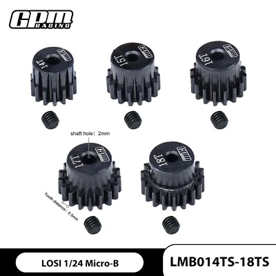 GPM 40Cr Steel Pinion Gear 14T/15T/16T/17T/18T 0.5M 2mm shaft Micro-B/T - Image 1 of 4